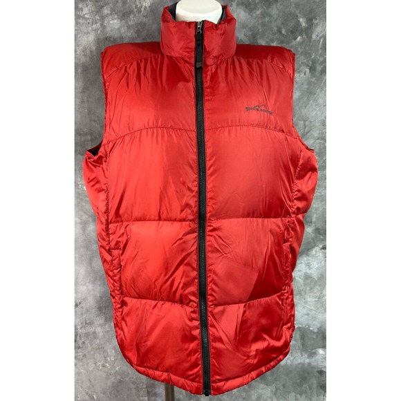 Eddie Bauer Women's Warm Red Down Filled Zip Puffer Vest sz XL Tall (15557) - Picture 1 of 8